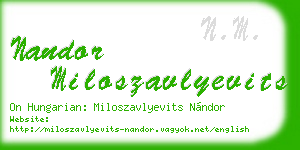 nandor miloszavlyevits business card